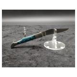 Steel Folding Knife and Corkscrew in leather Case