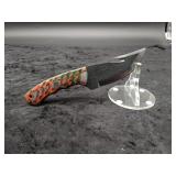 Carbon Steel 4" Gut Hook in leather Sheath