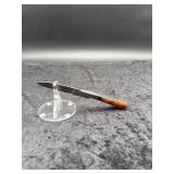 Damascus 3.5" Thin Folder In Leather Case