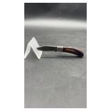 Damascus 2.75" Folding Knife in Leather Case