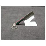 Damascus 2" Micro Tanto Keychain in leather Sheath