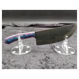 Carbon Steel Cleaver in Leather Sheath