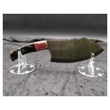 Damascus Cleaver in Leather Sheath