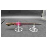 Damascus 8.5" Narrow Chef Knife in Leather Sheath