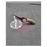 Carbon Steel 3" Ring Knife In leather Sheath