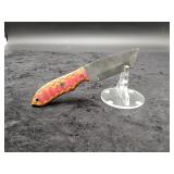 Damascus 4" Tanto Knife in leather Sheath