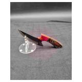 Carbon Steel 5.25" Ulu Knife in Leather Sheath