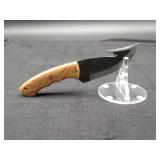 Carbon Steel 4" Gut hook in leather sheath