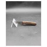 Damascus 4" Skinner Knife in Leather Sheath