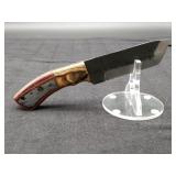 Carbon Steel 4" Tanto Knife in Leather Sheath