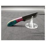 Carbon Steel 4" Tanto Knife in Leather Sheath