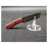 Damascus 4" Tanto Knife in Leather Sheath