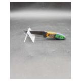 Carbon Steel 4" Tanto Knife in Leather Sheath