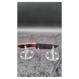 Carbon Steel 5" Tracker in Leather Sheath