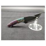 Carbon Steel 4" Gut Hook in Leather Sheath