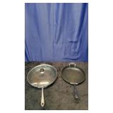 All-Clad Skillets, one with lid