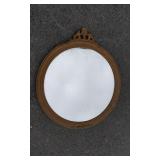 Round Wood Framed Mirror