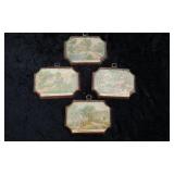 Four Currier and Ives Pictures on Wood