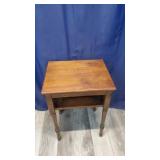 Wood Table with Shelf