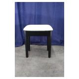 Black and Fabric Wood Stool