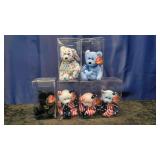 6 TY Beanire Babys In Clear Plastic Cases