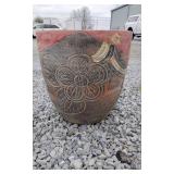 Terracotta Planter with Flower Motif