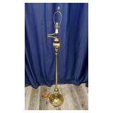 Brass Decorative Floor Lamp W/ Porcelain inlays.