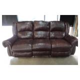 Leather Couch with Two Recliners