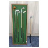 Five Vintage Golf Clubs Mounted Wall Decoration