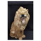 Ceramic Painted Roaring Lion Statue
