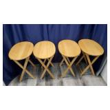 4 Wood TV Trays With Stand.
