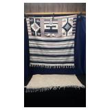 70s Hand Woven Zapotec Mexican Blanket and Other