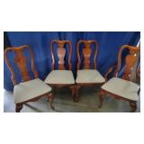 Four Dining Room Chairs with Fabric Seats
