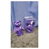 3 Purple TY Beanie Bears