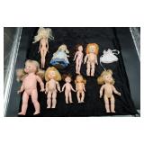 Nine Vintage Dolls