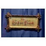 Framed, "The Lord will Provide" Embroidered Sign