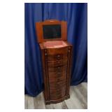 8 Drawer Wood Jewelry Armoire.