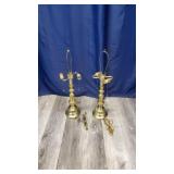 2 Brass Coated Talbe Lamps.