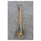 Shovel, Hoe, Rake, and Aerator