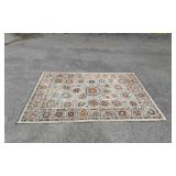 Aqua and Rust on Cream Floor rug