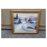 One Framed K. Bruce Winter Scene Painting