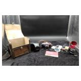 Topcon Auto 100 Camera with Lens and Leather Cases