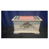 Small Wood Chest Painted with Eagle
