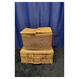 2 Wicker Baskets with lids