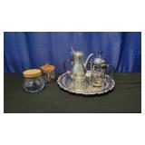 Pewter Tea Pot, French Press, and Misc