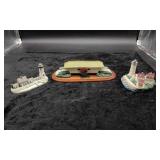 Covered Bridge Resin Figurine & 2 Resin