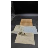 Early Historical 1800s Receipts and Letter