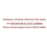 Disclaimer: All Books Offered in This Auction