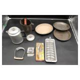 Aluminum Coffee Pot W/ Misc Kitchen Items