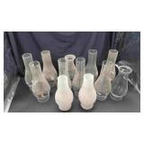12 Clear Oil Lamp Globes